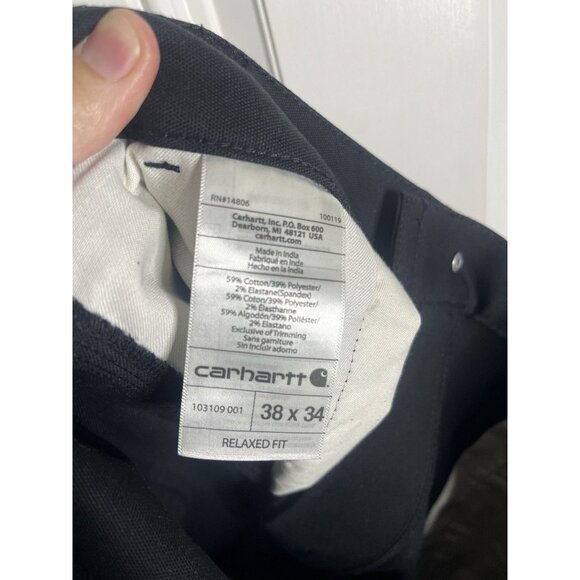 Carhartt NEW NWT Rugged Stretch Canvas Trousers Pants 38 X 34 In Black Utility - Picture 9 of 10